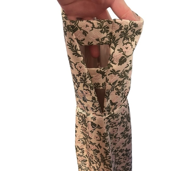 Jill Jill Stuart high low jacquard floral midi ruffle hem dress feminine - Picture 8 of 13